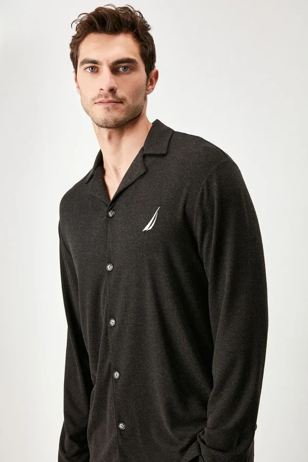 Erkek Önden Düğmeli Pijama Takımı