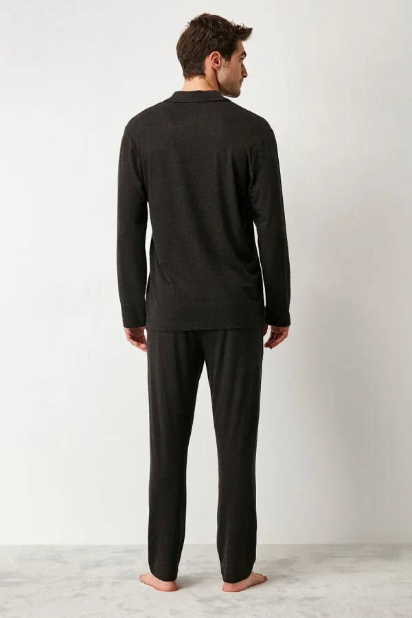 Erkek Önden Düğmeli Pijama Takımı