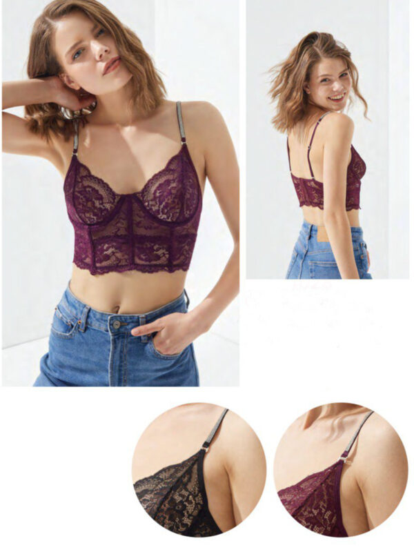 Balenli Taş Askılı Dantel Bralet Büstiyer