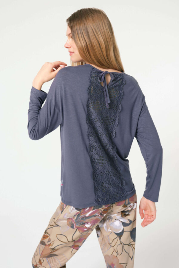 Bisiklet Yaka Uzun Kol Viskon Kumaşlı Pijama Takım 9836