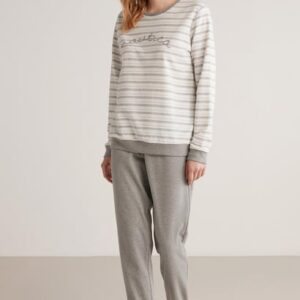 Bisiklet Yaka Viskon Uzun Kollu Kadın Pijama Takım 612