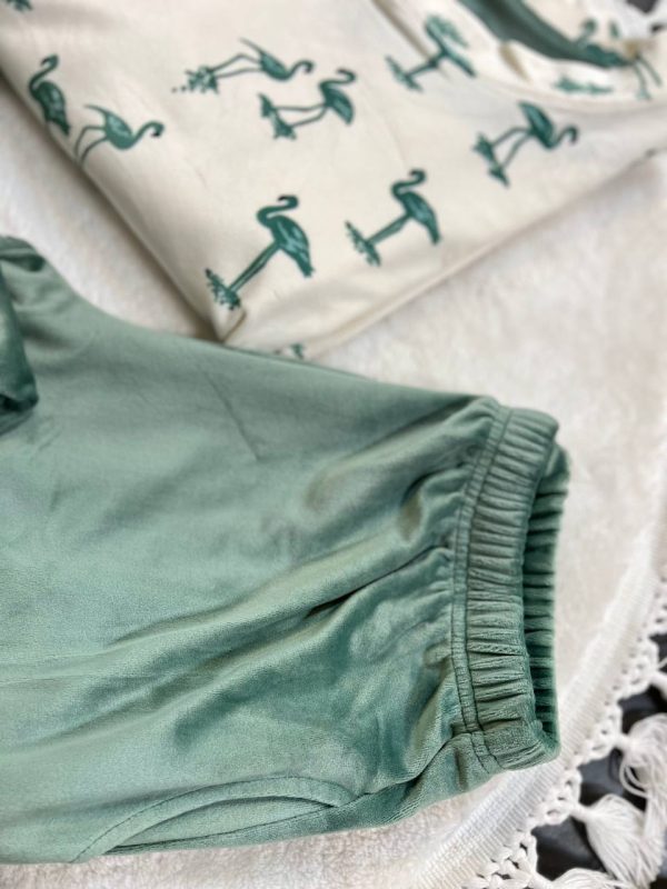 Kadife Kumaşlı Sıfır Yaka Kadın Pijama Takım m11