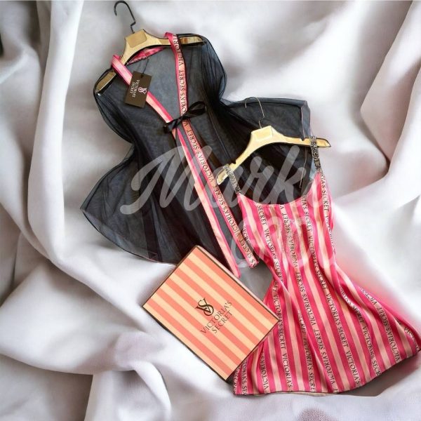 Pelerinli İkili Saten Pijama Takım m19