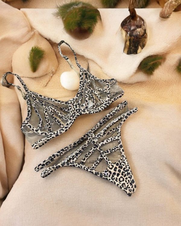 Leopar Desen Tüllü Brode Set 165