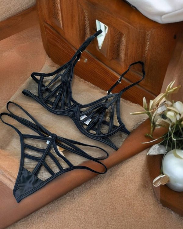 Siyah Tüllü Brode Set 164