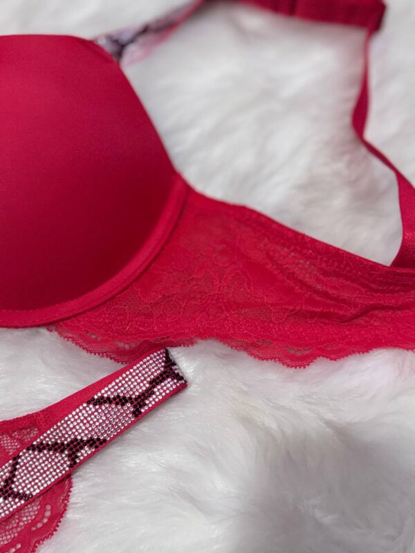 Victoria Secret Dolgulu Kırmızı Dantel Takım