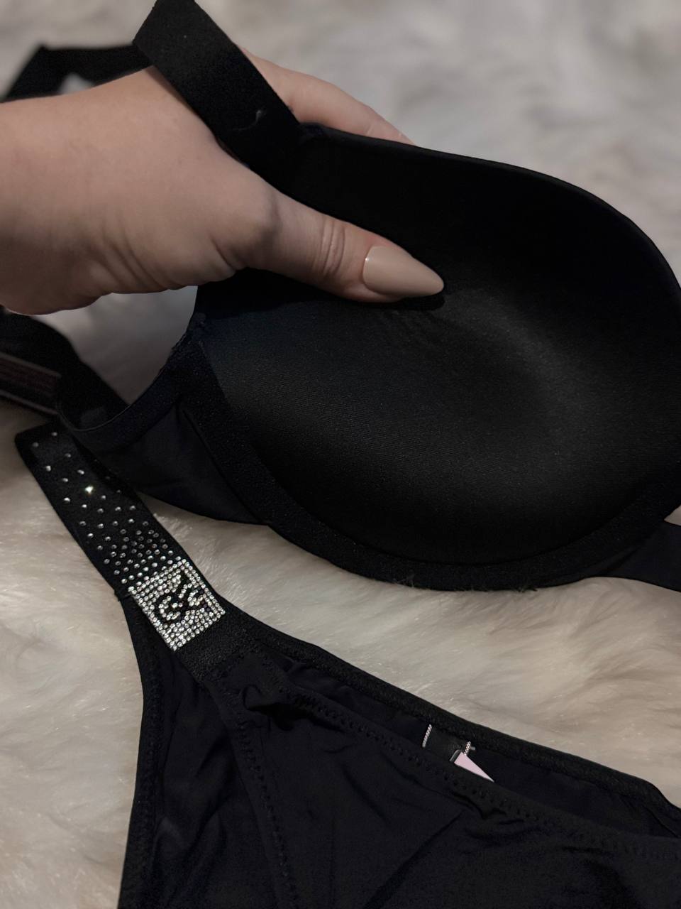 Victoria Secret Dolgulu Tangalı Siyah Takım (5)